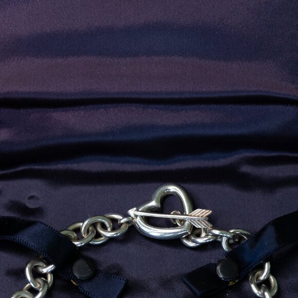 Rare retired Tiffany & Co Arrow Heart Chain Toggle Necklace Sterling Silver 925 - Picture 3 of 6